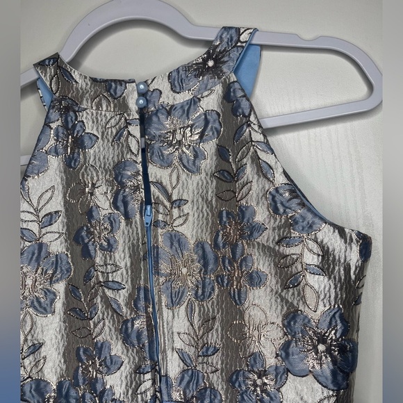Speechless Blue and Silver Floral girl Dress - Picture 4 of 7